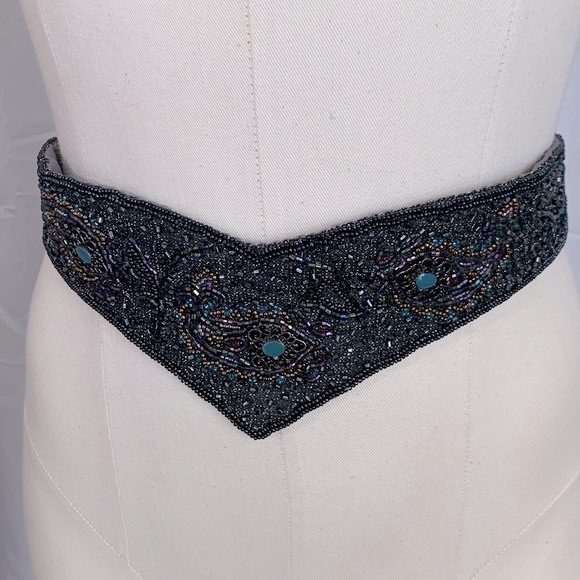 Morgan Taylor Accessories - Morgan Taylor vintage!  v shaped cumberband beaded paisley belt.